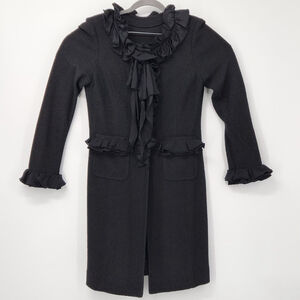 Elegant Black Ruffled Cardigan